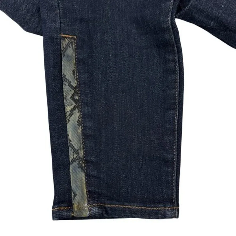 Pilcro Anthro High-Rise Skinny Stretch Blue Jeans Ankle Snakeskin Zipper Size 27 - Picture 9 of 9